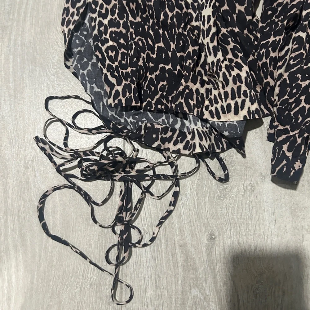 All saints leopard midi dress long sleeve - Picture 12 of 14